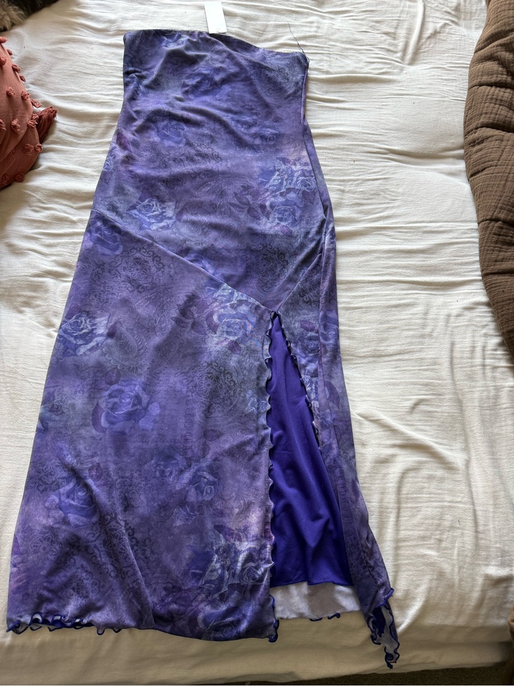 TAGS ON purple strapless urban dress